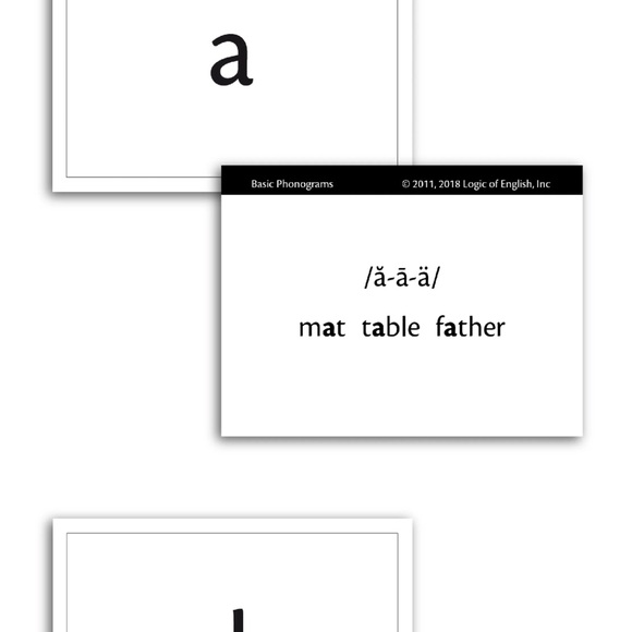 Basic Phonogram Flash Cards - White - Picture 3 of 4